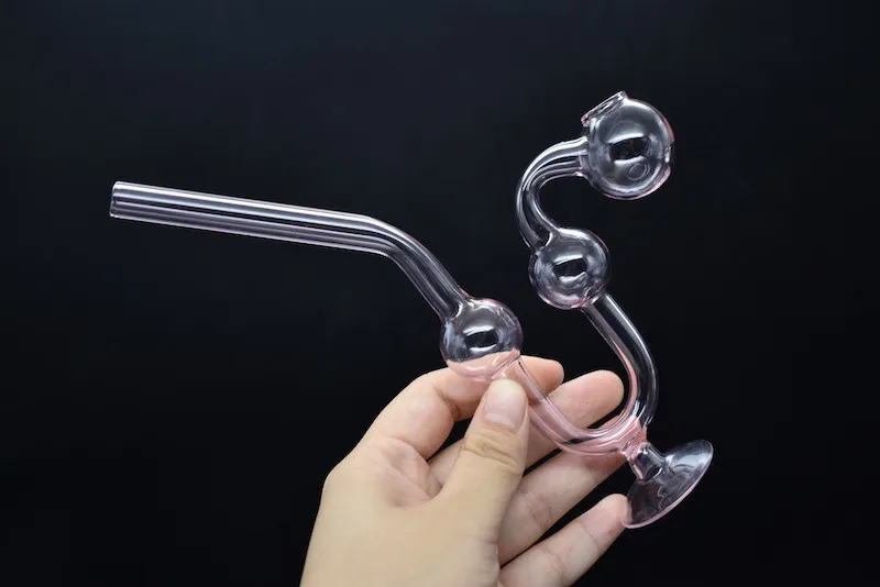 Wholesale Curved Glass Pipes snake glass Oil burner pipe hand oil burner pipe tobacco smoking pipes dry herb oil burner with base balancer