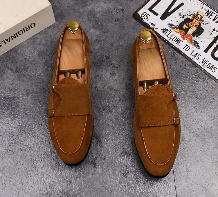 Vendite calde Scarpe da uomo in vera pelle di lusso di marca Oxford Scarpe da uomo con punta a punta Scarpe eleganti da uomo con doppia fibbia L78