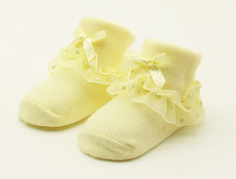 Wholesale New cotton christmas warmers newborn baby kids soft non-slip lace socks suitable 0-6 months one size