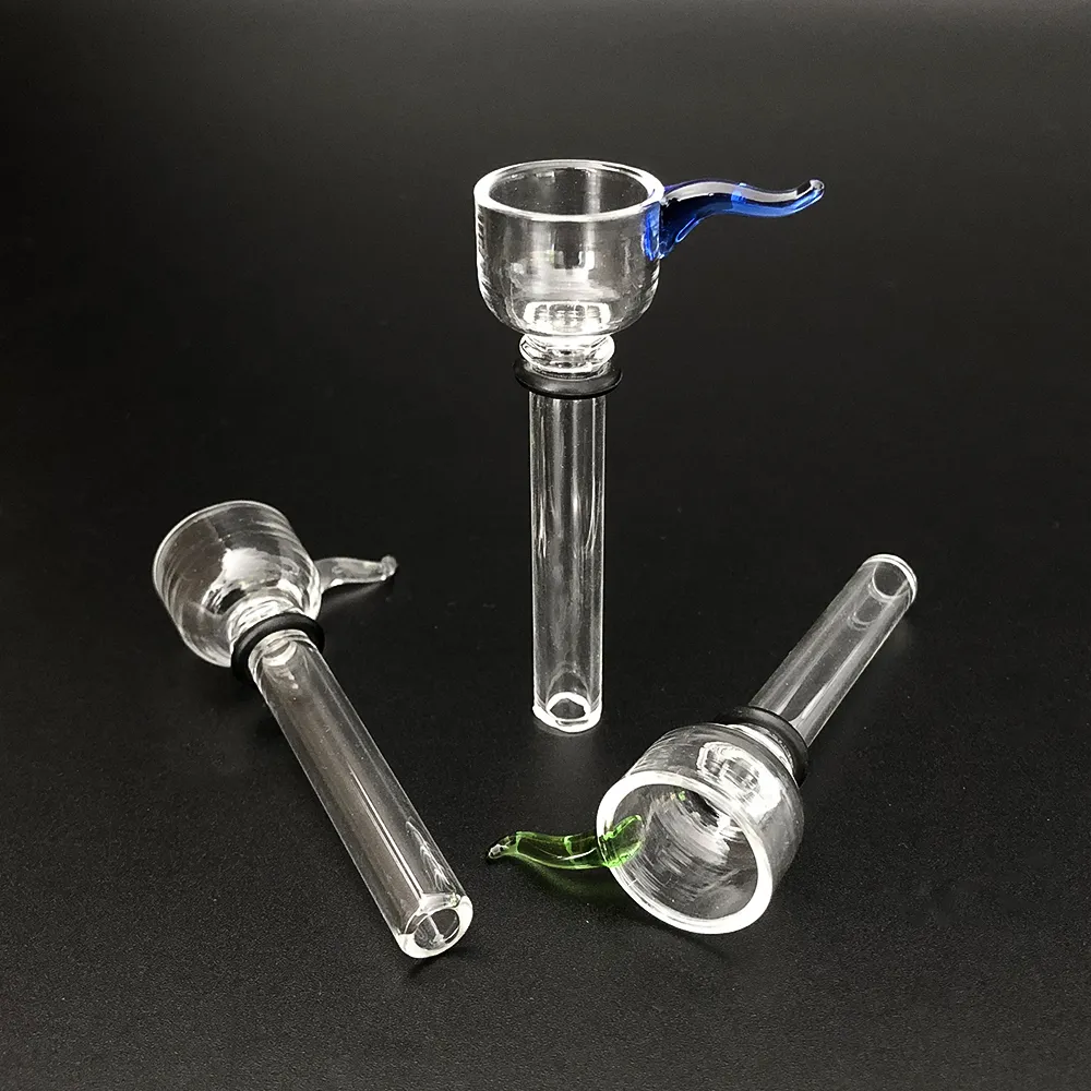 Glass Male Slides and Female Stem Wine Cup style with black rubber simple downstem for water glass bong glass pipes