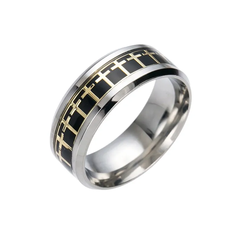 Titan Stahl Jesus Kreuz Ring Fingerring Nagelringe Silber Gold Band Ringe für Frauen Männer Believe inspirierter Schmuck