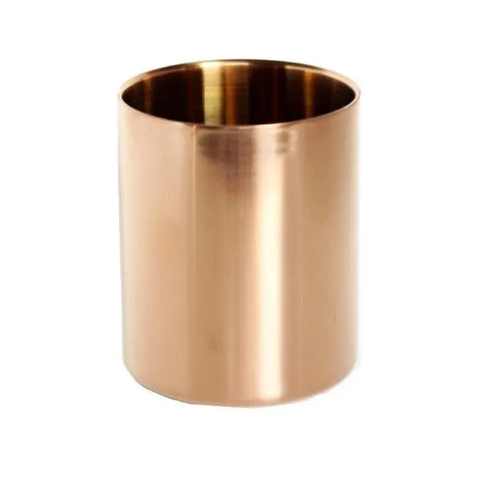 400ml Nordic Style Brass Gold Vase Rostfritt Stål Cylinder Penhållare För skrivbord Arrangörer och Stativ Multi Använd Pencil Pothållare Cup Innehåll