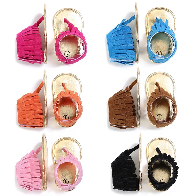 Estate Infant Tassel Sandali Sandali in pelle bambini Ragazze Toddler Scarpe casual Multicolor High Top Scarpe da bambino Scarpe da terra pavimento neonato