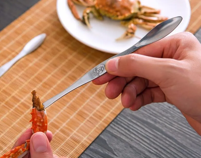 Seafood Lobster Tool Stainless Steel Crab Fork Spoons Handy Helper Nutcracker Olive Multifunctional Creative Fruit Fork