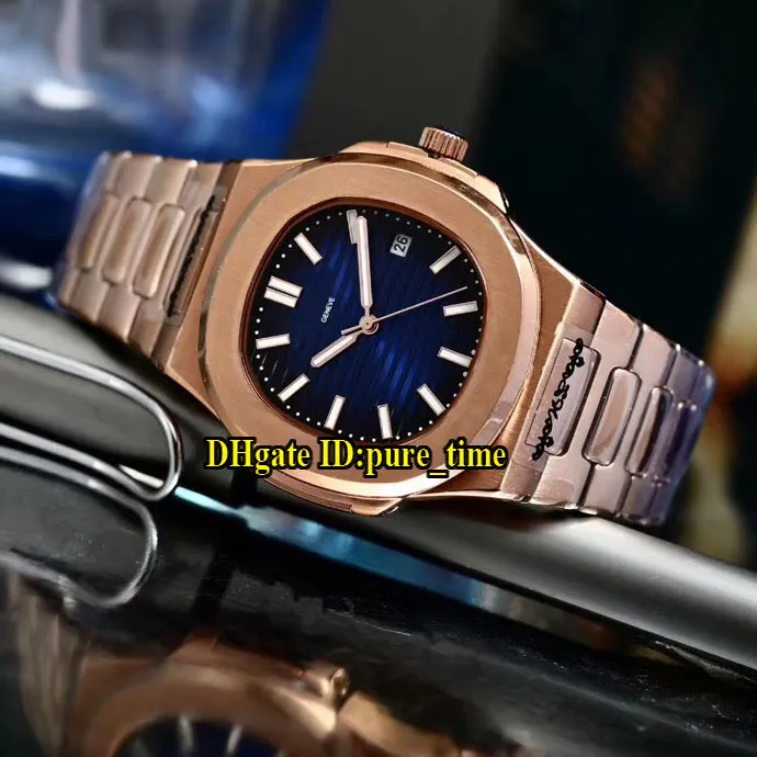 40 mm data Nautilus Black Dial 5711 1R-001 Japonia Miyota Automatyczne męskie zegarek 316L Rose Gold Steel Case Band Sport Wristwatches340h