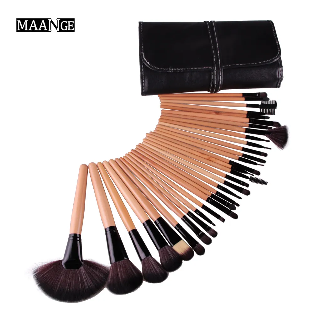 Brosse de maquillage professionnel Ensemble pour les femmes Fashion Face Face Soft Face Lip Falle Shadow Make Up Brush Set Kit + Sac de pochette