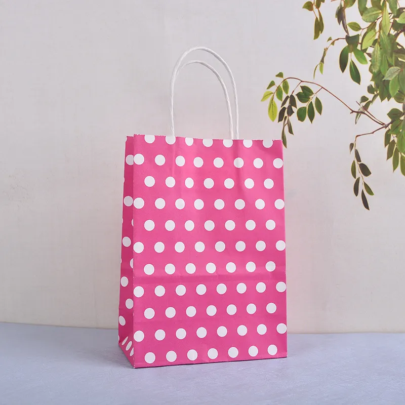 12 Pcs Rainbow Paper Party Bags With Handles 4 Different