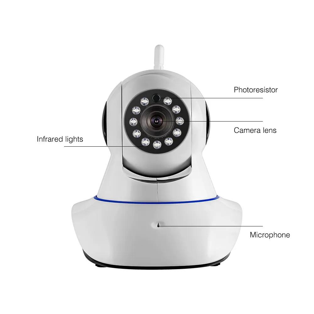 무선 1080P 와이파이 카메라 홈 보안 IP 카메라 감시 스마트 PTZ 카메라 와이파이 나이트 비전 CCTV 오디오 IP 캠