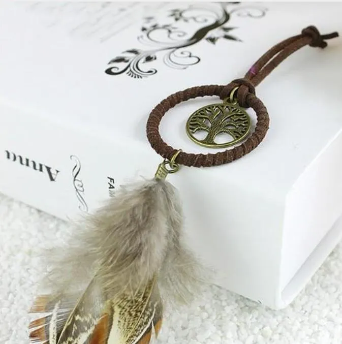 Vintage Enchanted Forest Mini Dreamcatcher Handmade Dream Catcher Net With Feather Decoration Ornament Diameter 3.5cm GA125