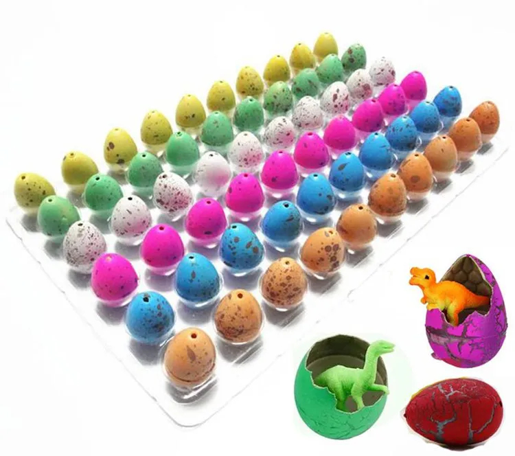 60pcs/lot Novelty Gag Toys Children Toys Cute Magic Hatching GrowinAnimal Dinosaur Eggs For Kids Educational Toys Gifts GYH A-660