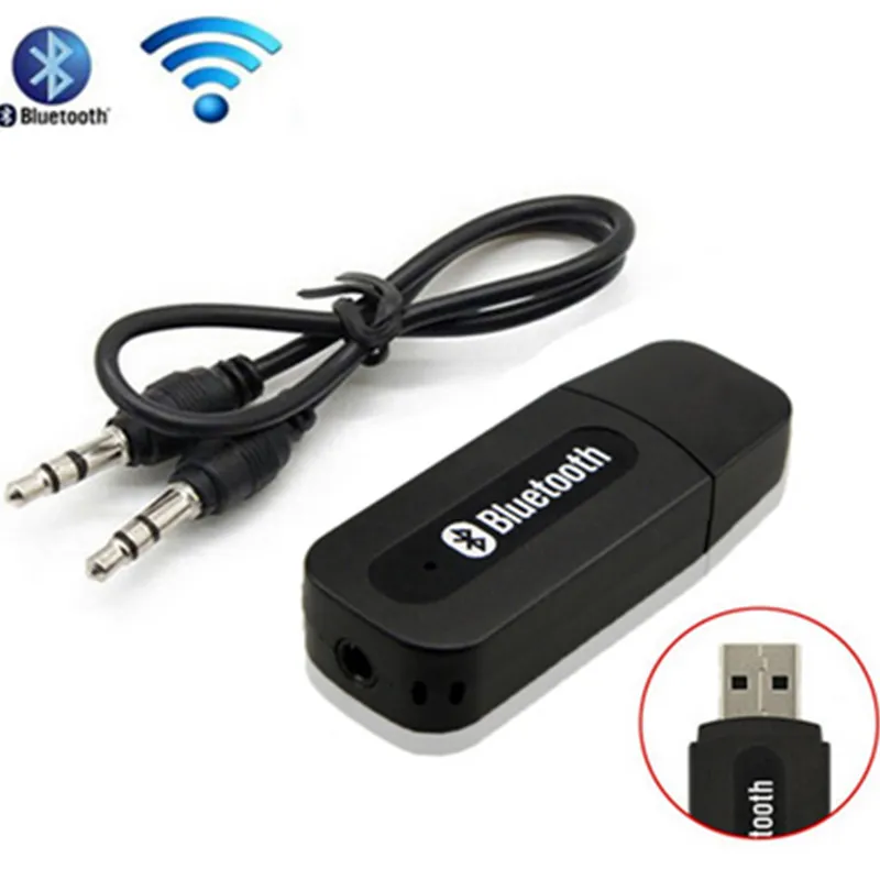 Car Bluetooth Aux bezprzewodowy przenośny Mini Black Bluetooth Music Audio Audio Adapter 3 5 mm stereo audio dla iPhone'a Android telefony 233H