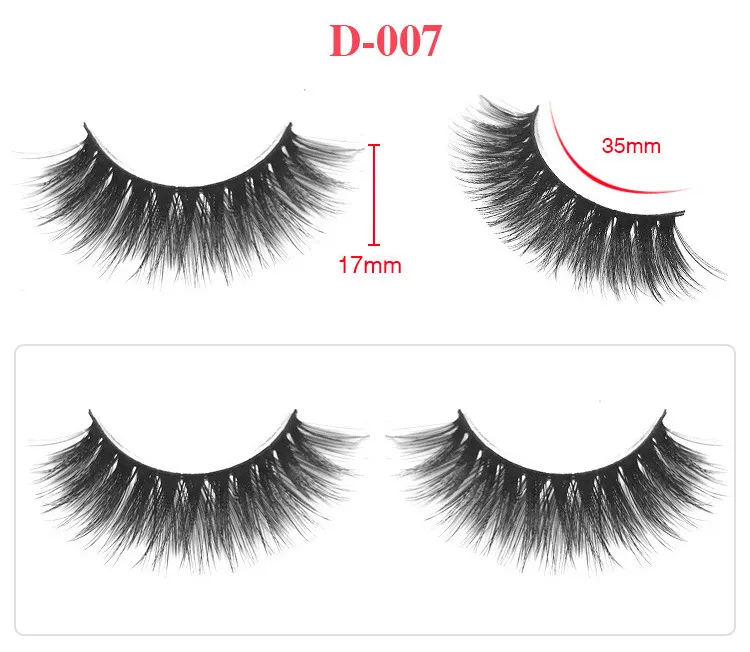 3D nerts valse wimpers oog make-up extensie 100% echte nertsen natuurlijke dikke valse valse wimpers oog wimpers make-up 3 paren / doos dropshipping