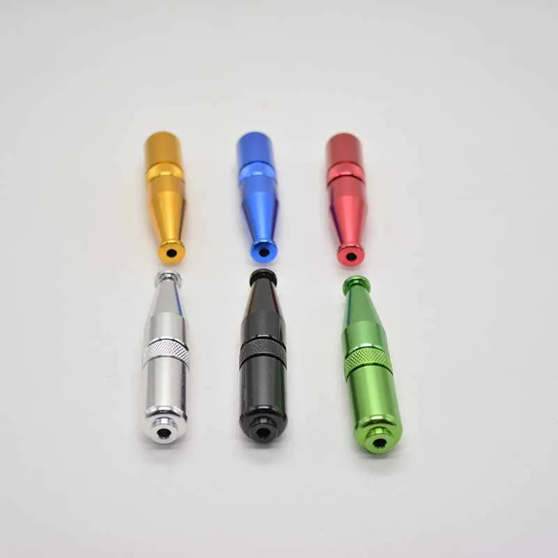 69 mm zepplin siluro a forma di metallo tubo fumatori tubo in alluminio filtro per sigaretta tabacco tubi divertenti 5 accessori per utensili a colori