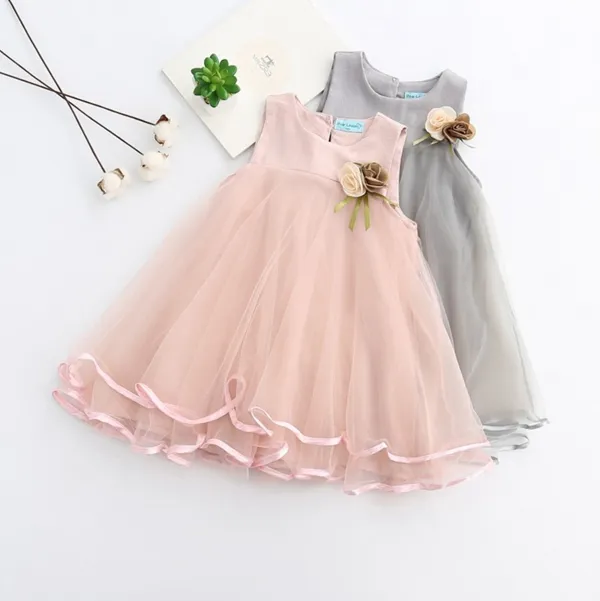 Sommer Mädchen Kleid Baby Spitze Blume ausgefallene Röcke Kinder Tutu Rock Kinder schöne Kleider 2 Farben zur Auswahl