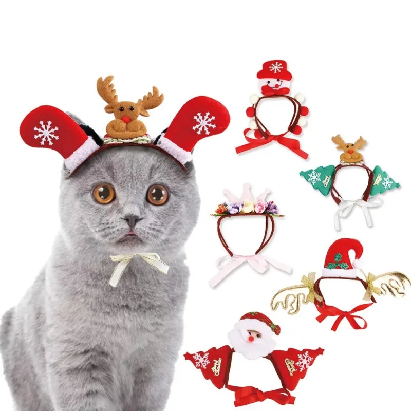Christmas Pet Headwress Halloween Bandband Cat Variété d'accessoires pour chiens pour chats coiffures de casse-tête de fête drôles