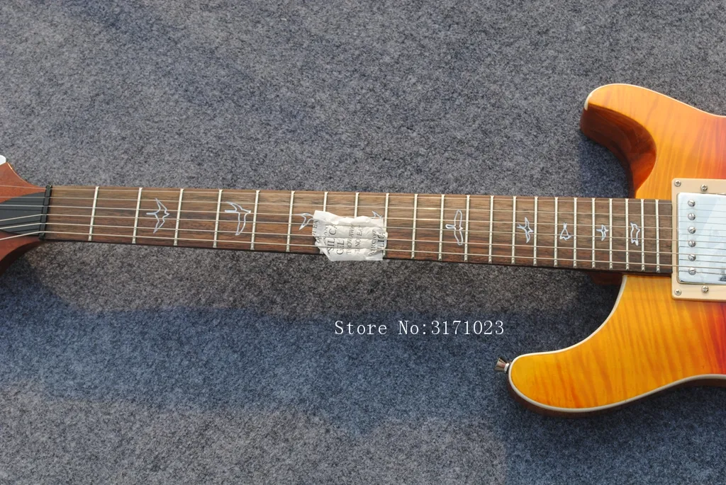 Custom Guitar Store, regenbogenfarbene Paul-Smith-Gitarre, 100 % koreanische Holzfarbe, 6-saitige E-Gitarre für die rechte Hand