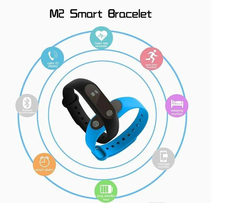 M2 Relógio Inteligente Rastreador de Fitness Monitor de Freqüência Cardíaca À Prova D 'Água Atividade Rastreador Pulseira Inteligente Pedômetro Chamada lembrar Saúde Pulseira 2018