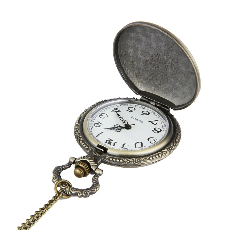 Partihandel 50st / Classic Double Bridge Pocket Watch Vintage Pocket Watch Men Kvinnor Antika Modeller Tuo Table Watch PW146