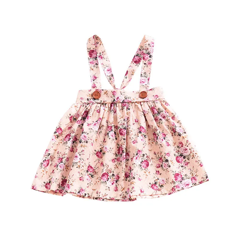 2018 Baby Girl Odzież Floral Print Paski Backless Dress Dress Lato Bez Rękawów Ogólne stroje Odzież dziecięca Sukienka Maluch All-Dopash Sukienka