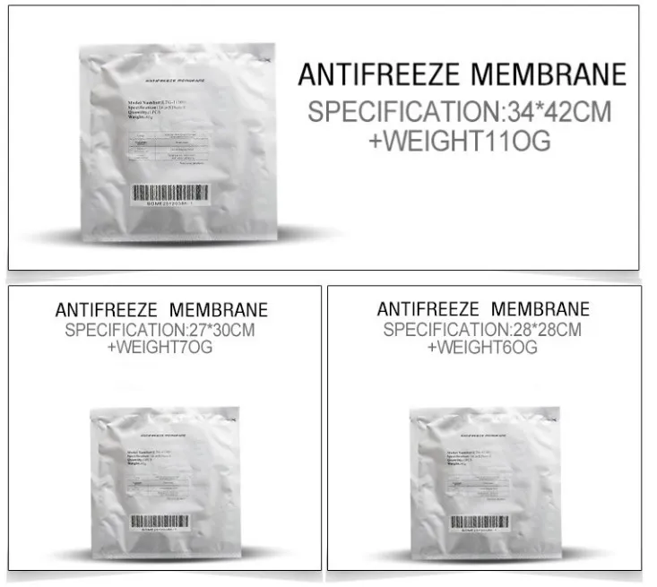 Slimming Machine 3Size antifreeze membran antifreezing anti-frezing membranplatta för kall viktminskning cryo terapi
