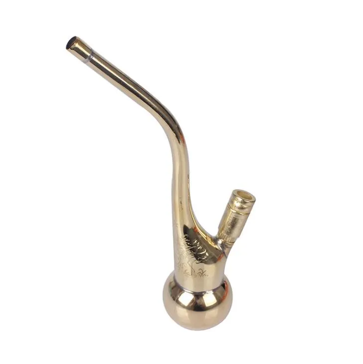 Red copper Portable Hookah Water Tobacco Smoking Pipe Bong Double Filter pipe 