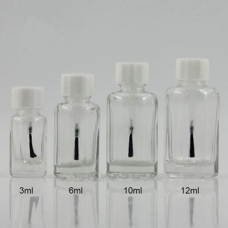 3 ml 6 ml 10 ml Esmalte Vazio Garrafa Com Pequeno Escova de Prego Art Container Prego De Vidro Garrafas De Óleo de transporte rápido F1024