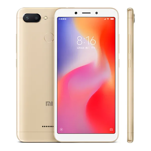 Original Xiaomi Redmi 6 4G LTE Teléfono celular 3GB RAM 32GB ROM Helio P22 Octa Core 5.45 pulgadas Pantalla completa 12MP ID de huella digital Teléfono móvil inteligente