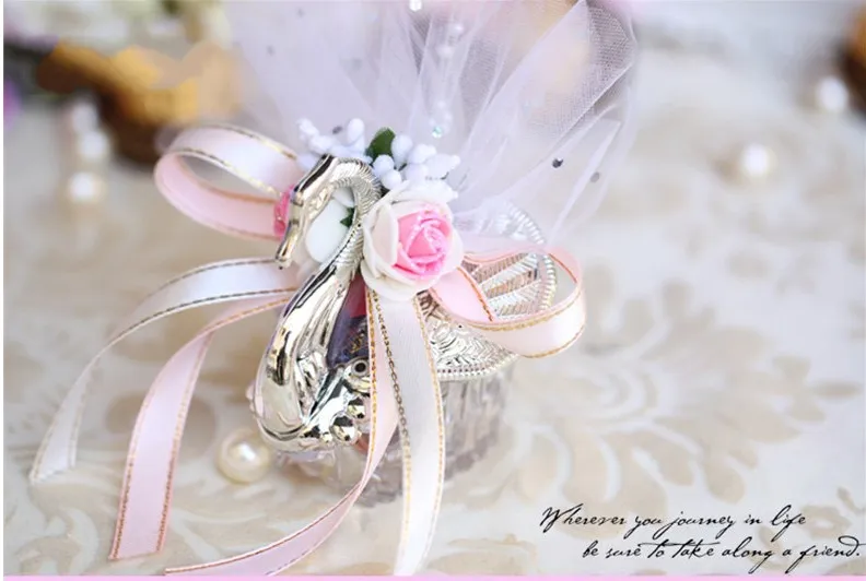 New wedding favors Acrylic Silver Swan Sweet Wedding Gift Jewely Candy box Candy gift box Wedding Favors holders