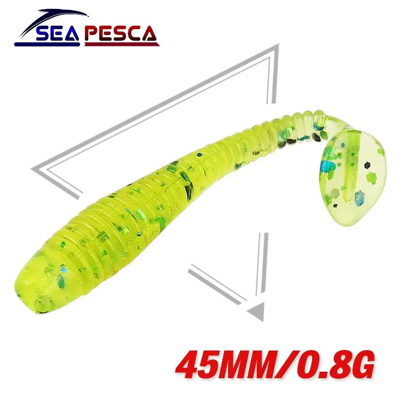 10 adet / grup Balıkçılık Lures Yumuşak Yem 50mm 0.8g Solucanlar Yapay Silikon Yem Alabalık Yumuşak Yem JK320