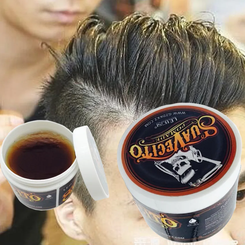 113g Suavecito Pomada Ceras de Cabelo Estilo Forte Restaurando Pomada Ferramentas de estilo de gel de cabelo Firme Hold Big Skeleton Slicked Back Hair Oil 1223489