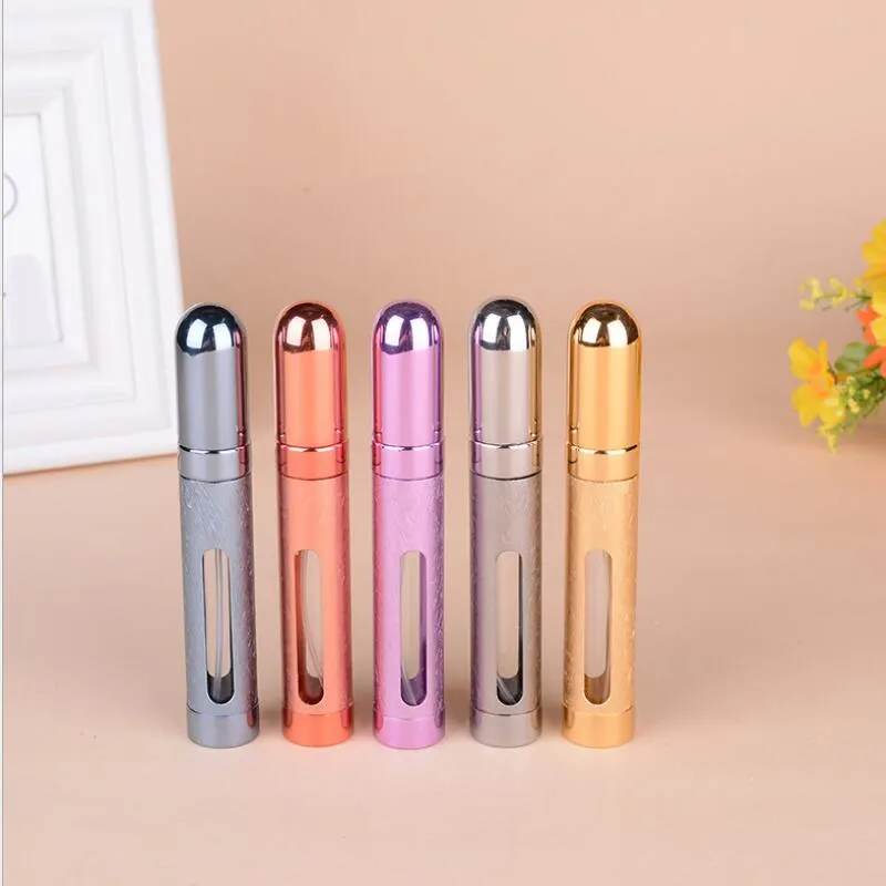 Deluxe Travel Refillable 12 ml mini Metal Aluminum Spray Perfume Bottle Atomizer Cosmetic Container LX2270