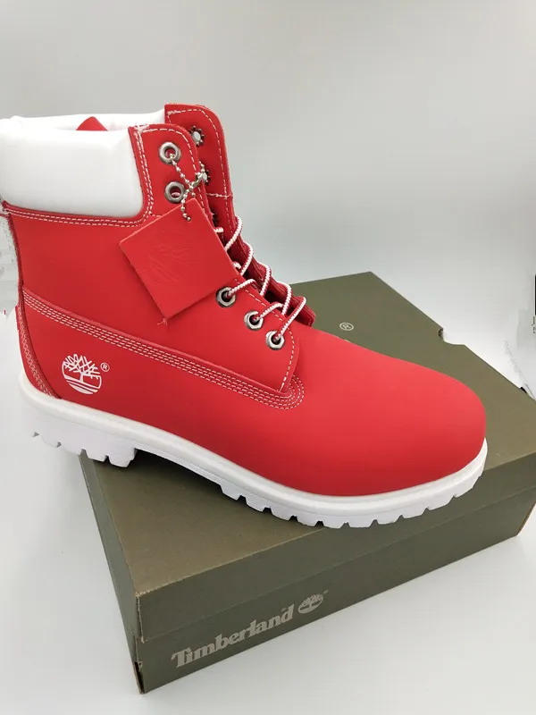Red and sales white timberland boots