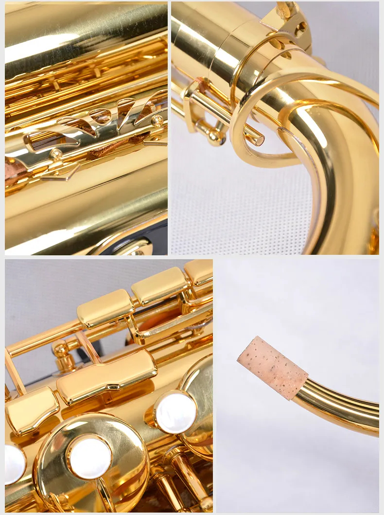 Gratis frakt Jupiter JTS-789 Musikinstrument BB Tenor Brand saxofon Ny ankomst Goldlack B Flat Mässing Sax med tillbehör