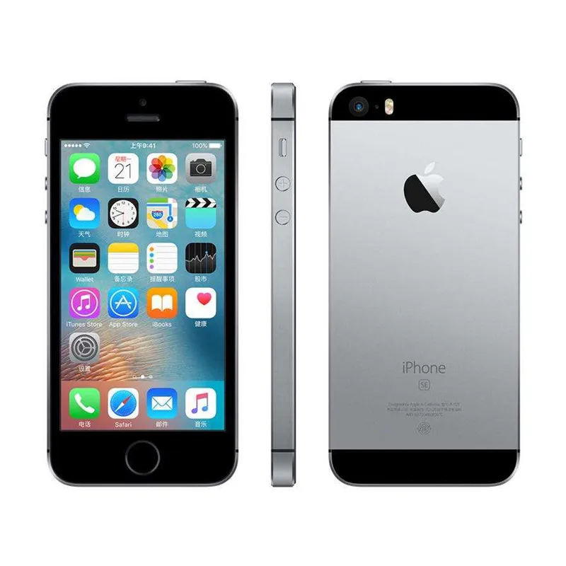 Original Renoverad Apple iPhone SE med fingeravtryck olåst iOS Dual Core WCDMA 3G Smart Phone 2GB RAM 16GB 64GB ROM 4,0 