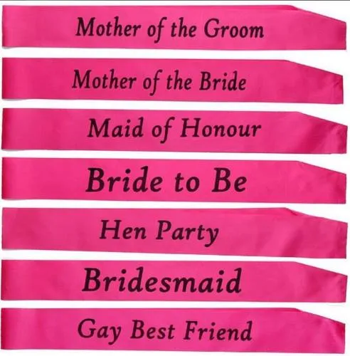 Akcesoria Bachelorette Single Party Hen Night Scar Sashes Hen Party i panna młoda, aby być dla dostaw panny młodej