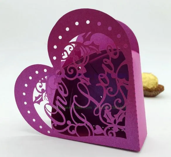 2018 New Hollow Love Heart Wedding Favor Holders Candy Boxes Chocolate Bags with Ribbon Baby Shower Party Gifts Boxes7564464