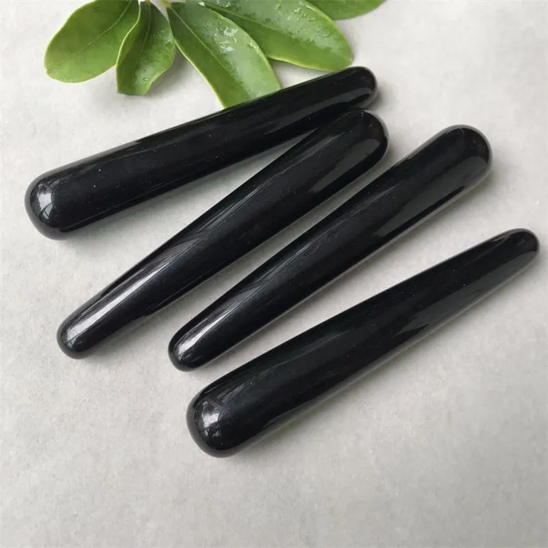 Natural Obsidian Quartz Crystal Healing Massage Wands Stone Massage Reiki Relaxation Point Stick Crystal Wand Healing