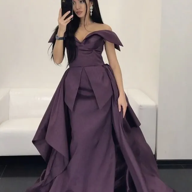 Dubai Stylish Mermaid Sukienki na studniówkę z Orskirt Sexy Off Rameer Bez rękawów płacz suknie pociągowe