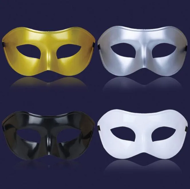 Máscara Masquerade Mask Fancy Dress Máscaras Venetian Masquerade Máscaras Meia Máscara de Plástico (Preto, Branco, Dourado, Prateado) SN016