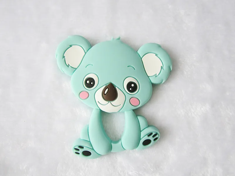 Silicone Coala Mordedor Brinquedo Do Bebê Grau Comestível Urso Pingente de Silicone Dentição Contas Mordedor Do Bebê Mastigável Mordentes Enfermagem Sensorial