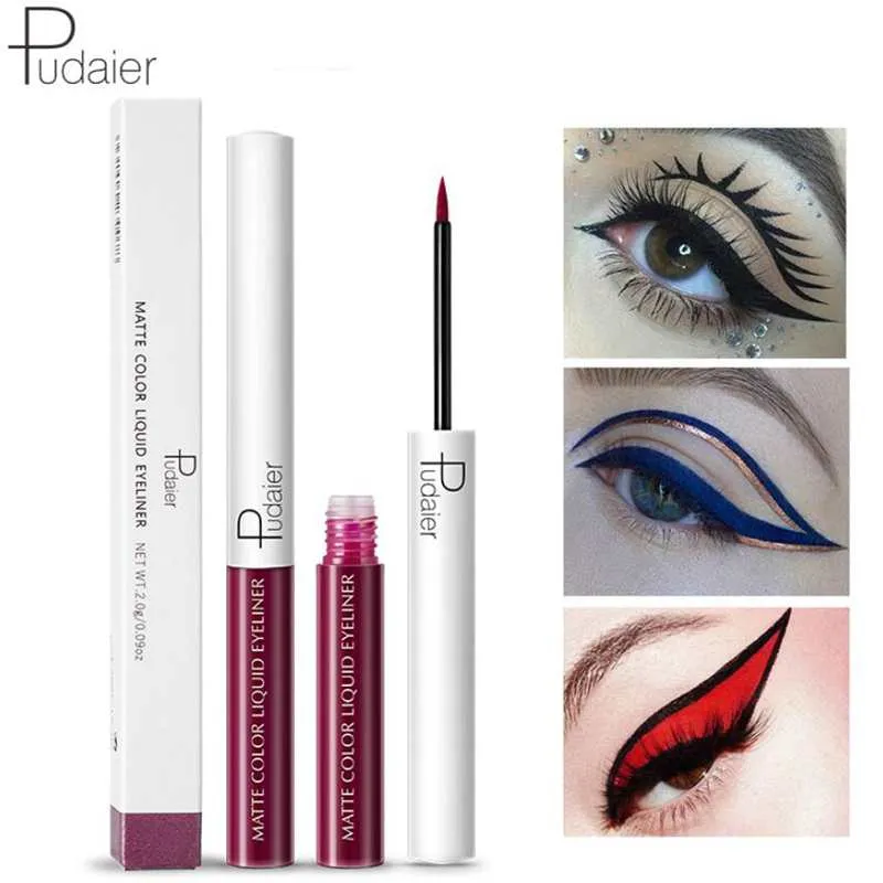 Pudaier 15 Kolory Płynna Eyeliner Wodoodporna Matowa Pigment Eyes Makeup Do Cienia Eye Cosmetics Red Blue White Eye Liner Pen Maquiagem