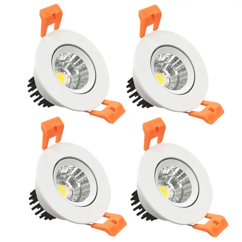 3W CRI80 LED Downlight COB Directional Retrofit Kit 220LM Ausschnitt 2in (51mm) 60 Grad Abstrahlwinkel 3000K-6500K 25W Halo