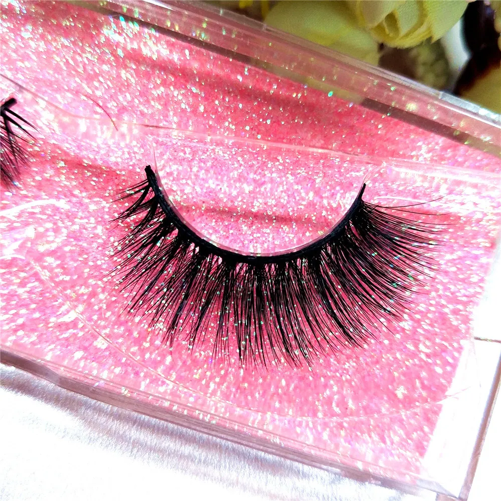 Seashine Lashes 100 % 최고 품질의 3D 밍크 선반 확장 손수건 스트립 팬 반짝이 포장 10 쌍 / 세트 밍크 래쉬 무료 배송 P1