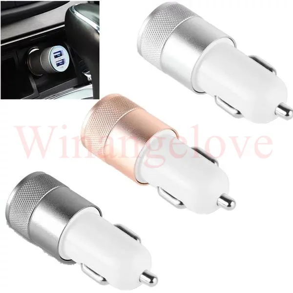 Porte USB doppie in metallo 2.1A + 1A Adattatore caricabatterie auto iPhone X 8 Samsung S8 Note 8