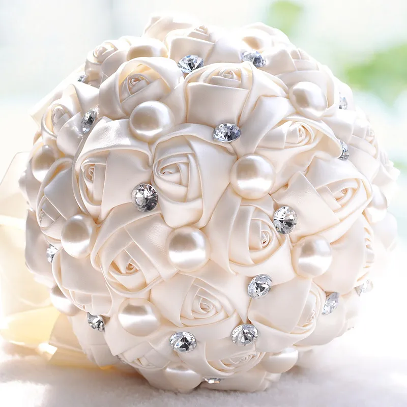 Top Bridal Wedding Bouquet 2015 Wysokiej jakości fioletowy krem