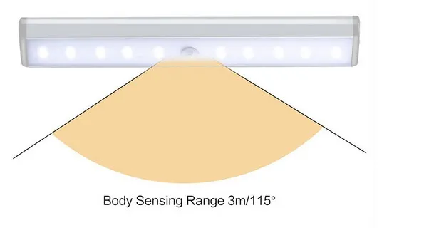 Sotto la luci dell'armadio Lampada del cabinet LED USB portatile portatile ricaricabile, LED sotto le luci del motociclo notturno del cabinet