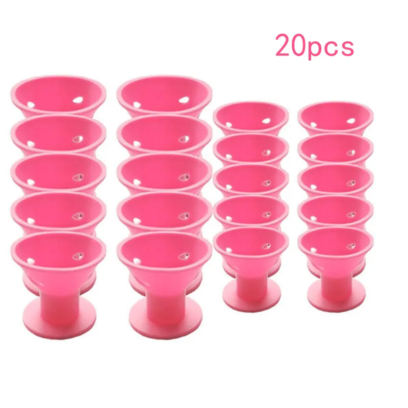 20 PCS Curling ferramenta de rosa magia carretel de cabelo sem clipe não hot silicone hair curlers profissional ferramentas de cabelo