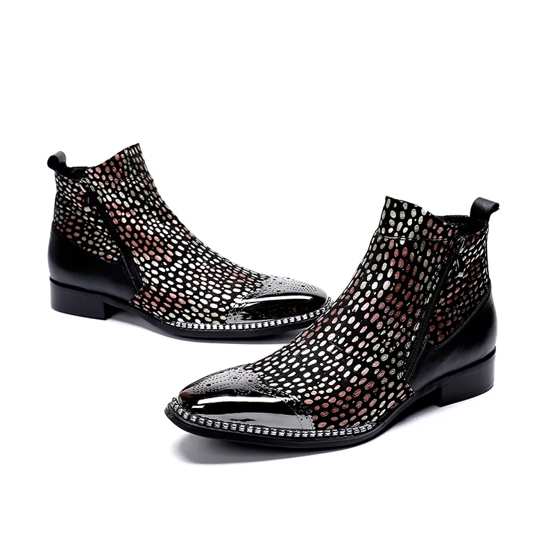 Fashion Punk Rock Martin Shoes Mens Ankle Boots Zip British Style