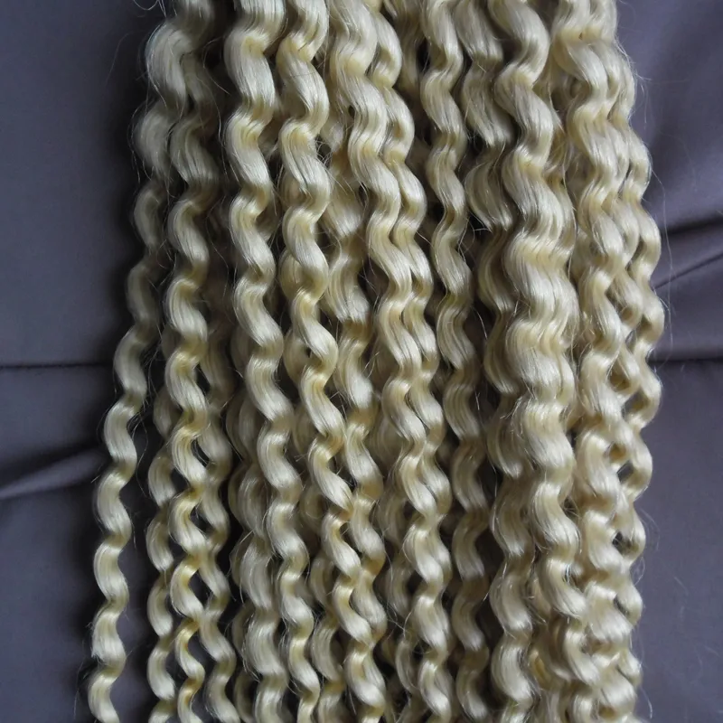 I Tip Echthaar 613 blond Haarverlängerungen Kinky Curly Remy Pre Bonded Echthaar 200g 200s