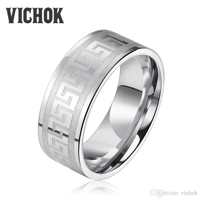 Rétro Anneau En Acier Inoxydable 316L Style Punk Anneau Pour Femmes Hommes Bandes De Mariage Bague bague noir vendredi Mode Bijoux Cadeau Nouvelle Arrivée VICHOK